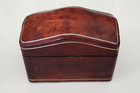 Elegant Vintage Italian Leather Playing Card Box Case Holder Florence   2-decks