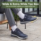 Fitville Men s Extra Wide Spikeless Golf Shoes Water Resistant Arch Support Navy