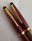 Vintage Cross Pen Pencil Set Rare Maroon Red Gold Black Trim Working Mechanical