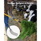 5 Tines Garden Fork Fiberglass Handle 57 In Digging Spading Pitchfork Heavy Duty