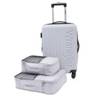 Expandable Rolling Luggage Set 20 In Carry-on 4-wheel Spinner Packing Cubes Gray