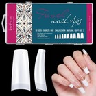 500pcs White French Half Cover Nail Tips  Flexible Gel
