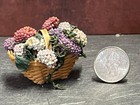 Dollhouse Miniature Vintage Flowers In Basket 1 12 Scale B513