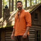 Mens Medieval Viking Pirate Shirt Renaissance Tunic Cotton Ren Fair Larp Costume