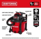 Craftsman 16 Gallon 6 5hp Wet Dry Vac  Heavy Duty Shop Vacuum W attachments
