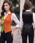 Kilt Studio Green   Orange Colorblock Formal Vest Waistcoat Regular