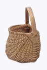 Antique Penobscot Maine Flat-back Ash Splint Hanging Basket - 7 3 8  W X 6  Deep