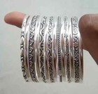 14 Set Of Silver Bangles Solid 925 Silver Handmade Stackable Women Bangle
