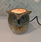Vintage 1970 s Ceramic Owl Night Light Table Lamp Brown 5 75    Whimsy Cottage 