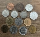Lot Of 14 Tiny Foreign World Coins With Silver 1916 British Three Pence