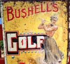 Vintage Early Bushell   s Golf  5 Cent Cigar  Smoking Tobacco Metal Sign Cigarette