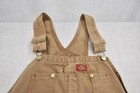 Dickies Mens Duck Canvas Bib Overalls Cut Off Shorts Brown 100  Cotton Workwear