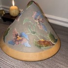 Fabulous Art Deco Acid Etched Glass Gnome Lamp Shade Antique 10   x 8    Rare 