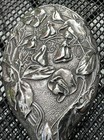1904 Art Nouveau Sterling Silver Vanity Hand Mirror  Repousse Sweet Pea Design