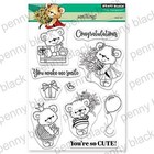 New Penny Black Rubber Stamp Clear Cling Set  Smiling  Friendship  Free Usa Ship