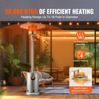 Propane Patio Heater 50000btu Tall Hammered W round Table Outdoor Silver