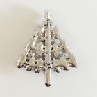 New Multicolor Silvertone Lucky Christmas Tree Rhinestone Brooch Pin Snow Br1000