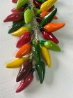 Ceramic Jalapeno Chili Pepper Ristra   Mexico   Hanging Decor   Multicolor
