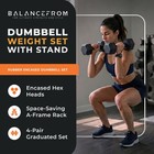 Balancefrom Dumbbell Set With Stand  Rubber Encased Home Gym Hand Weights  100lb