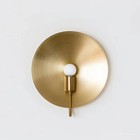 Mid-century Modern Brass Wall Sconce Round Disc Light Fixture Vintage Style
