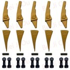 5 Bucket Teeth Assembly 6737322y Bobcat Style Bolt On Flush Mount Pin Skid Steer