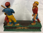 Circa 1950 s Book Of Knowledge Cast Iron Baseball Bank  Pat  Date 1888 