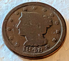 1848 Braided Hair Large One Cent Coin