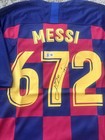 Lionel Messi 672 Milestone Total Goals For Barcelona Beckett Authenticated 