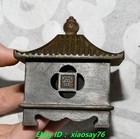 3 1  old Antique Chinese Dynasty Bronze Flower House  Incense Burner Censer