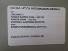 Cincinnati 500 750 Cnc Mill Milacron Installation Information Manual 91203696