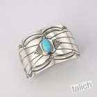 Native American Handmade Sterling Silver Turquoise Pony Tail Hair Clip Barrette