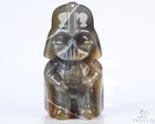4 1  Premium Brazilian Agate Hand Carved Crystal Darth Vader Fine Art Sculpture