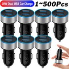 Wholesale Bulk 2 Port Usb-c Fast Charging Car Charger Adapter For Iphone Samsung