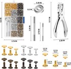 480 Sets Rivets For Leather  4 Colors 3 Sizes Leather Rivets  Double Cap Rive   
