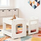 Weaning Table And Chair Set Height Adjustable Wooden Table Set For 1 To 3 Years