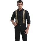  2   Camo Suspenders Men Heavy Duty Clips Hunting Camouflage Elastic Braces 
