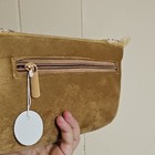 Women   s Gold Beaded Sequin Fringe Rectangle Clutch Zip Lined Pockets Charm