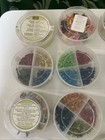Lot Of 14 Containers Stampin Up  Buttons Brads Embellishments Hundreds Of Pieces
