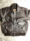 Exceptional 90   s Vintage River Goatskin Leather Flight  A 2 Type L Brown Jacket