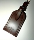 Louis Vuitton Name Tag Damier Ebene Dark Brown Goldtone Large      Authentic