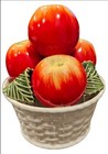 Subtil Ceramic Red Apple Bowl White  caldas Da Rainha  Portugal  flaw 5 5 hx4 5