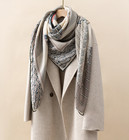 70  Cashmere 30  Silk Neckerchief Scarf 53   Shawl Bandana Wheel Print Wrap New