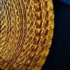 Golden Nanmu Fan Chinese Style Handmade Mini Su Fan Tassel Decor Portable