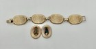 Vintage Sarah Coventry Gold Tone Glass Rhinestones Bracelet Earrings Clip On Set