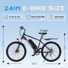 Airwest 24 Inch Mountain Electric Bike 20mph City Bike 500w 36v Commuter E-bike