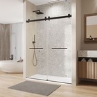 60  W X 76  H Frameless Double Sliding Shower Door 5 16  Clear Tempered Glass