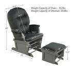Costway Wood Glider And Ottoman Cushion Set Baby Nursery Rocking Chair Dark Grey