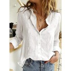 Astylish Womens V Neck Roll Up Sleeve Button Down Blouses Tops
