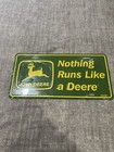John Deere Tag Car Green Embossed Metal Nwot Farm Tractor Usa Hard Work Osfa