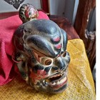 Rare Vintage Japanese Gigaku Mask Antique Ceramic Ornament Wall Hanging 10   high